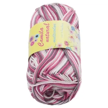 Příze Příze CAMILA multicolor 50g / 125 m bílá, růžová, hnědá