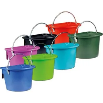 kbelík Krmný kbelík s uchem závěsný půlkruhový 12l - modrý