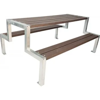 Zahradní lavice HTI Zahradní set Alba s plastem KA-P1028 Délka latí: 2000 mm, Typ ukotvení: klasické (šrouby), Barva konstrukce: zelená komaxit (RAL 6005)