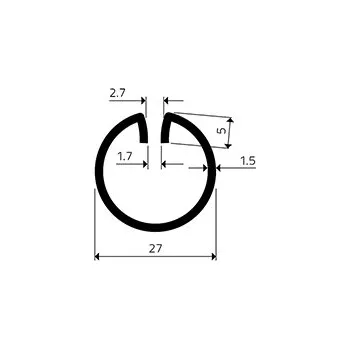 Stavební profil Lemovací profil R 27x27/1,7/1,5 černý 3 m