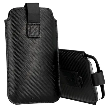 Pouzdro na mobilní telefon Forcell Pocket Carbon 162 x 93 mm černé