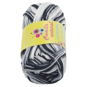 Příze Příze CAMILA multicolor 50g / 125 m bílá, šedá