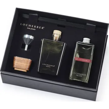 Aroma difuzér Dárková sada GIFT BOX 500 ml DOLCE ROMA XXI Skyline: aroma difuzér 500 ml, náplň 500 ml, tyčinky, trychtýřek a víčko z ořechového dřeva