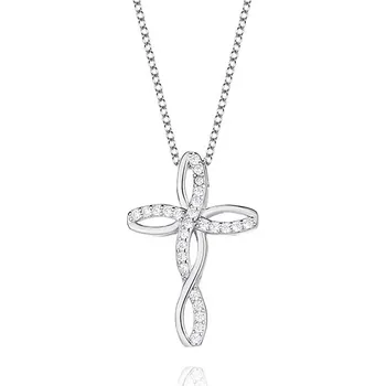 Náhrdelník NUBIS® Střibrný náhrdelník s křížkem - NB-2204