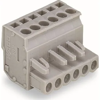 Elektrický konektor WAGO Konektor 232-210/026-000 1vodičový (zásuvka), úhlový CAGE CLAMP® 2,5 mm², šedá 232-210/026-000