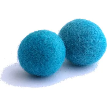 Dětské navlékací korálky Plstěné korálky 2cm - tyrkysové, 2ks