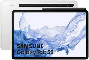 zadní a přední strana tabletu Samsung Galaxy Tab S8 stříbrný