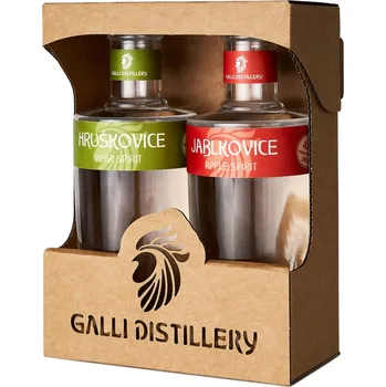 Pálenka GALLI DISTILLERY Galli Dárkové balení Hruškovice 0,2l + Jablkovice 0,2l