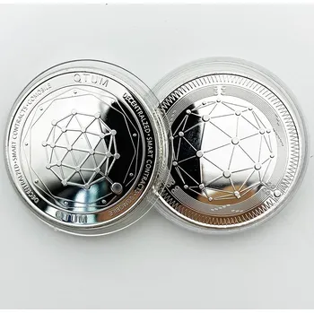 Přívěsek Mince Qtum Stříbrná