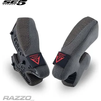 Helma na motorku Náhradní lícnice helmy TroyLeeDesigns SE5 Carbon Cheek Pad Black XS