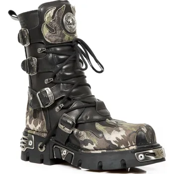 Pánská zimní obuv boty kožené unisex - ITALI NEGRO - NEW ROCK - M.591-S15 - 38