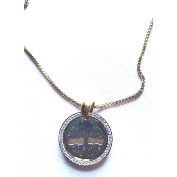 Náhrdelník Zlatý náhrdelník strom života - Chirurgická ocel (Ocelový strom života na krk)