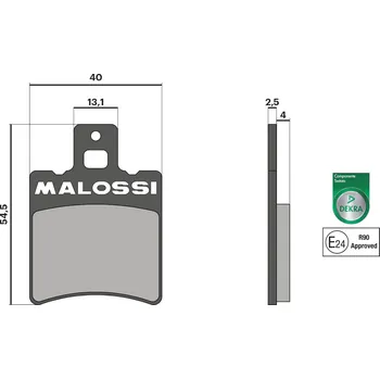Brzdová destička Brzdové destičky MALOSSI Sport, Yamaha Aerox, MBK Nitro, Aprilia SR 50 M6215008B