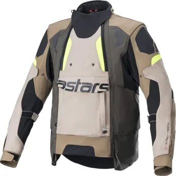 Moto bunda bunda HALO DRYSTAR 2022, ALPINESTARS (khaki/béžová/žlutá fluo) S