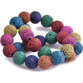 Drahý kámen Láva barvená 14mm