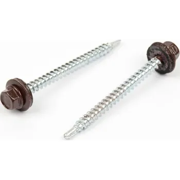 Šroub Střešní šroub s EPDM 4,8x60 RAL 8017 hnědá (Střešní - farmářský šroub s podložkou)