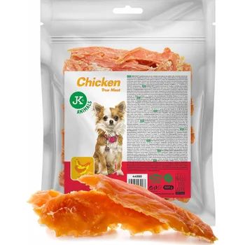 Pamlsek pro psa JK ANIMALS, Sušené kuřecí maso, masový pamlsek pro psy (Chicken True Meat Snack), 500 g