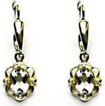 Zlaté náušnice, přírodní green ametyst, žluté zlato, NK 1140/20