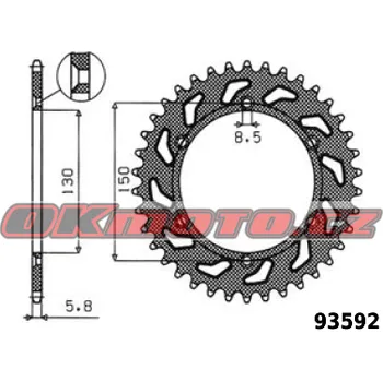 Řetězová sada pro motocykl Kalená rozeta SUNSTAR - KTM SX 85 (19"/16"), 85ccm - 13-24