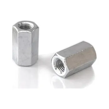 Matice Prodlužovací matice M8x24 zinek bílý (matice šestihranná prodlužovací DIN 6334)