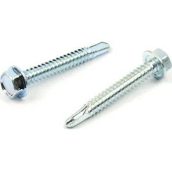 Šroub Samovrtný šroub do plechu 6,3x45 mm DIN 7504 K šestihranná hlava, zinek bílý (Samovrtný šroub do plechu se šestihrannou hlavou - TEX)