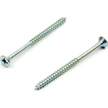 Spojovací materiál Univerzální vrut do dřeva 4x60/36 částečný závit zinek bílý (Vrut do dřeva, křížová drážka PZ, zápustná hlava)