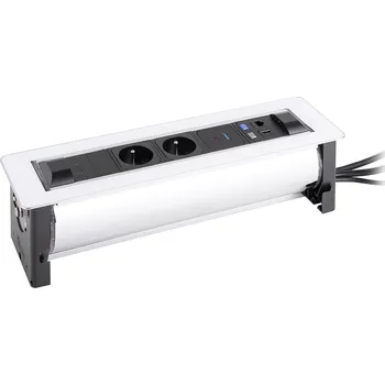 Elektrická zásuvka Versalogic VersaTurn bílé sklo