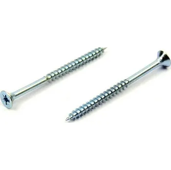 Vrut Univerzální vrut do dřeva 3x40/24 částečný závit zinek bílý (Vrut do dřeva, křížová drážka PZ, zápustná hlava)