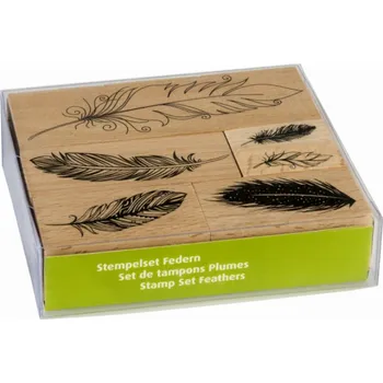 Dětské razítko Heyda Pírka - gumová razítka na dřevě sada (6ks)