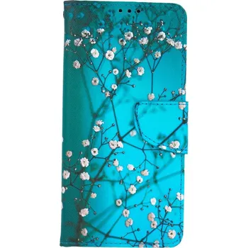 Pouzdro na mobilní telefon Pouzdro Vivo Y20s knížkové Modré s květy (kryt neboli obal na Vivo Y20s)