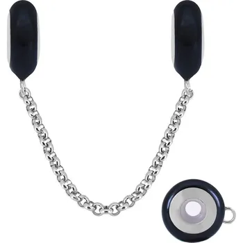 Šperk Bezpečnostní řetízek s emailem z chirurgické oceli 4 varianty - Barva emailu Černá SF 004