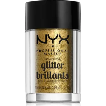 Oční stíny NYX Professional Makeup Face & Body Glitter Brillants třpytky na obličej i tělo odstín 05 Gold 2.5 g