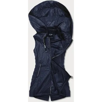 Dámská vesta Lehká tmavě modrá dámská vesta s kapucí (RQW-7006) odstíny modré S (36)