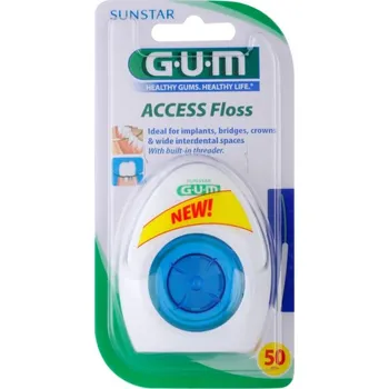 Zubní nit G.U.M Access Floss dentální nit na rovnátka a implantáty 50 ks