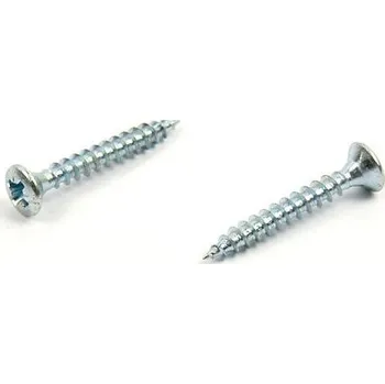 Spojovací materiál Vrut do dřeva zápustná čočková hlava 4x30 mm, zinek bílý (Vrut do dřeva - zápustná čočkovitá hlava, křížová drážka)