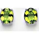 Stříbrné náušnice, přírodní olivín, náušnice ze stříbra, NŠ 1242