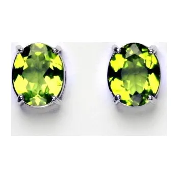 Náušnice Stříbrné náušnice, přírodní olivín, náušnice ze stříbra, NŠ 1242