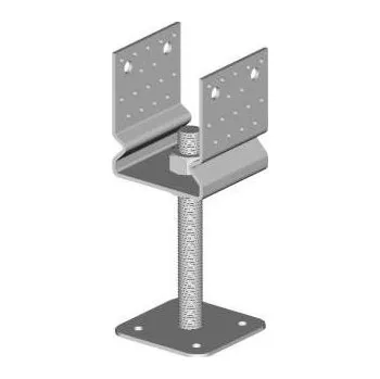 Tesařské kování Kotevní patka BV/T 14-07 120x120 mm stavitelná (zinek bílý)