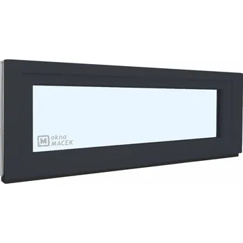 Okno Plastové okno - KNIPPING 70 AD, 1500x500 mm, S, antracit Sklo: čiré, Barva, imitace: antracit/bílá (jednostranně) + příslušenství a montážní materiál zdarma
