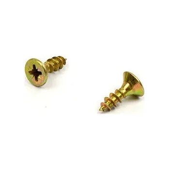 Vrut Univerzální vrut do dřeva 5x16 plný závit zinek žlutý (Vrut do dřeva, křížová drážka PZ, zápustná hlava)