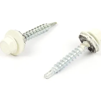 Šroub Střešní šroub s EPDM 4,8x35 RAL 9010 bílá (Střešní - farmářský šroub s podložkou)