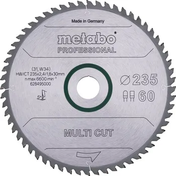 Pilový kotouč Metabo pilový kotouč pro okružní pily 235X30, Z60 FZ / TZ 5 ° 628495000