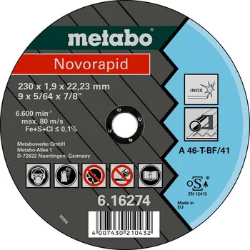 Řezný kotouč Metabo řezný kotouč NovoRapid 115x1,0mm Nerez 616270000