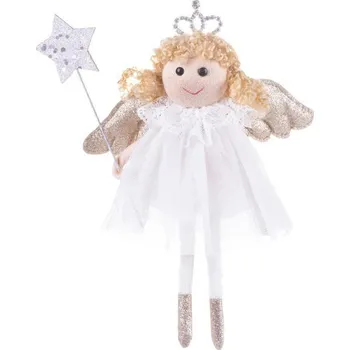 Vánoční dekorace Dekorace MagicHome Vánoce, Víla, bílá, 14x4x19 cm