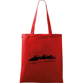 Nákupní taška Kopec mě nezastaví - hory - Taška bavlněná - 42 x 38 cm ( Červená )