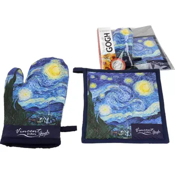 Chňapka Carmani® Carmani - Podložka pod hrnec a chňapka V. van Gogh, Starry night - 21*21cm, 26*18 cm