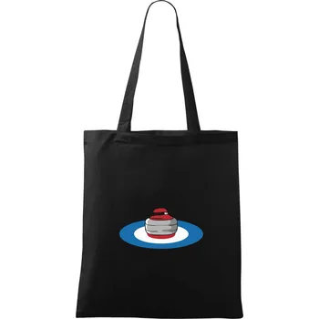 Nákupní taška Curling kámen - Taška bavlněná - 42 x 38 cm ( Černá )