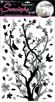 Samolepící dekorace Anděl Přerov 10149 černošedá větvička 50 x 32 cm