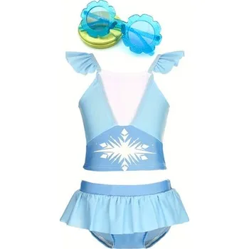 Dívčí plavky Čína Dvoudílné plavky "Elsa" + sluneční brýle Velikost: 130/6-7T