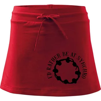Dámská sukně I'd Rather Be At Synchro - Sportovní sukně - two in one - L ( Červená )